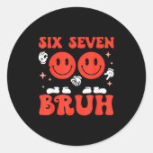 Valentine’s Day Funny 67 Meme Six Seven 6 7 Valent ラウンドシール (正面)