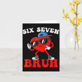 Valentine’s Day Funny 67 Six Seven Bruh 6 7 Valent カード (黄色い花)