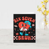 Valentine’s Day Funny 67 Six Seven Burh 6 7 Valent カード (黄色い花)