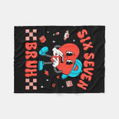 Valentine’s Day Funny 67 Six Seven Burh 6 7 Valent フリースブランケット (正面(横))