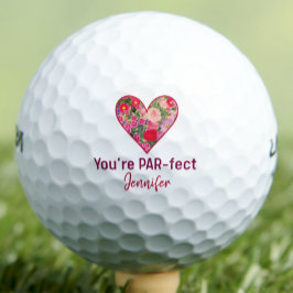Valentine’s Day Gift for Her, Floral PARfect Heart ゴルフボール
