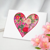 Valentine’s Day Gift - Pink Floral Heart Love カード