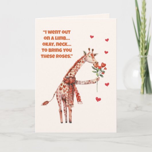 Valentine’s Day Giraffe Couple Card – Cute & Funny シーズンカード (正面)