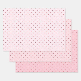 Valentine’s Day Girly Soft Red Pink Heart Pattern ラッピングペーパーシート