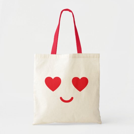 Valentine’s Day Heart Eyes Smile Cute Love Face  トートバッグ (正面)