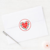 Valentine’s Day Heart Floral Sticker  ラウンドシール (封筒)