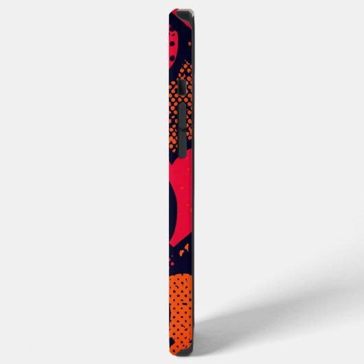 Valentine’s Day Heart Pattern – Retro Pop Art iPhoneケース (左側面)