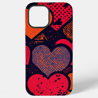 Valentine’s Day Heart Pattern – Retro Pop Art iPhone 12 Pro Maxケース