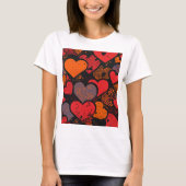 Valentine’s Day Heart Pattern – Retro Pop Art Tシャツ (正面)