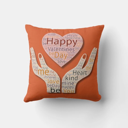 Valentine’s Day Heart Word Art クッション (裏面)