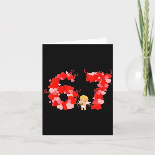 Valentine’s Day Hearts 67 Meme Six Seven 6 7 Cute  カード (正面)