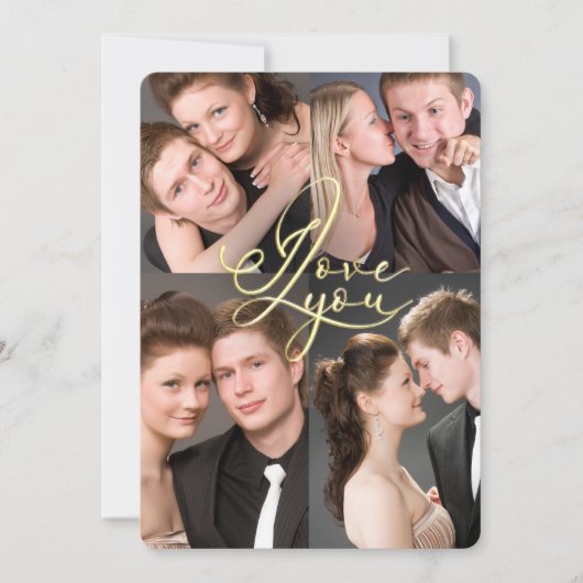 Valentine’s Day I Love You Photo Collage  シーズンカード (正面)
