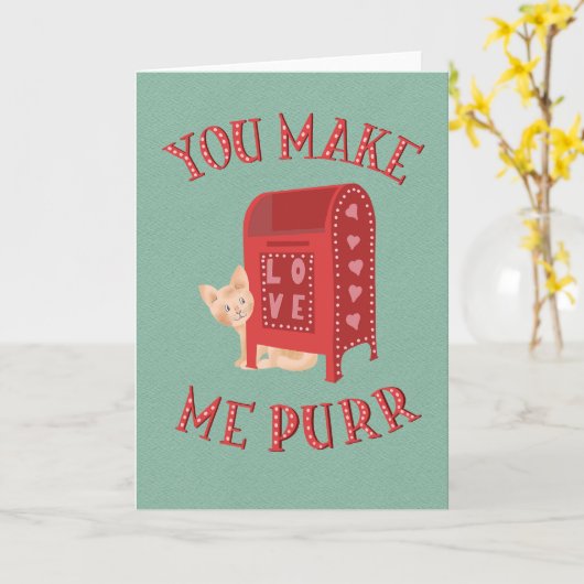 Valentine´s Day Kitty Love Letters カード (黄色い花)