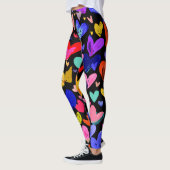 Valentine’s Day Leggings – Romantic Heart Pattern  レギンス (左)