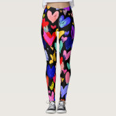 Valentine’s Day Leggings – Romantic Heart Pattern  レギンス (正面)