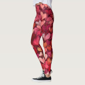 Valentine’s Day Leggings – Romantic Heart Pattern  レギンス (左)