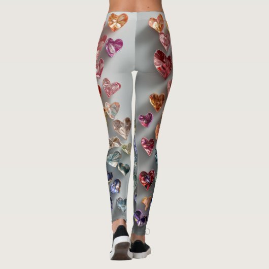 Valentine’s Day Leggings – Romantic Heart Pattern  レギンス (裏面)