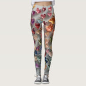 Valentine’s Day Leggings – Romantic Heart Pattern  レギンス (正面)
