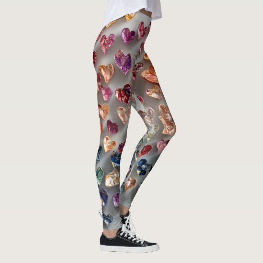 Valentine’s Day Leggings – Romantic Heart Pattern レギンス (右)