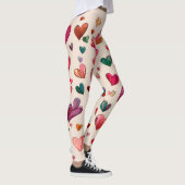 Valentine’s Day Leggings – Romantic Heart Pattern  レギンス (右)