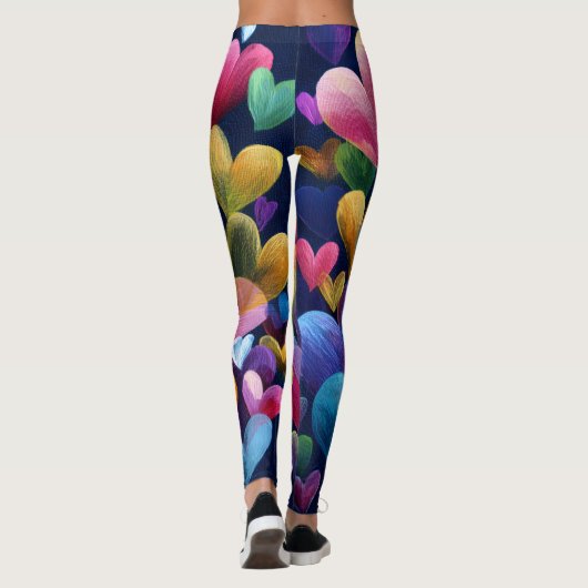 Valentine’s Day Leggings – Romantic Heart Pattern  レギンス (裏面)