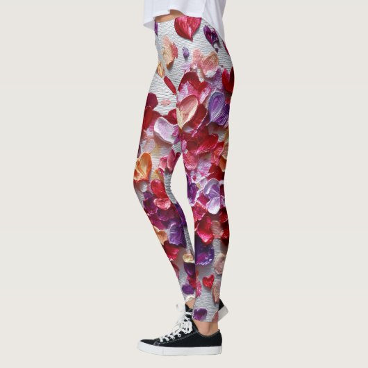 Valentine’s Day Leggings – Romantic Heart Pattern  レギンス (左)