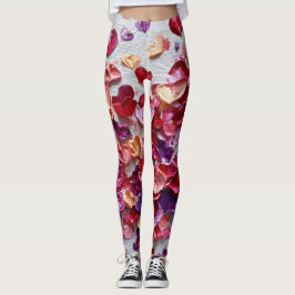 Valentine’s Day Leggings – Romantic Heart Pattern  レギンス