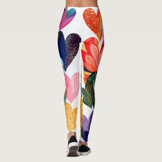 Valentine’s Day Leggings – Romantic Heart Pattern レギンス (裏面)