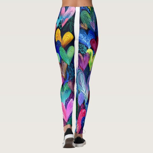 Valentine’s Day Leggings – Romantic Heart Pattern  レギンス (裏面)