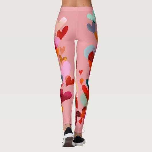 Valentine’s Day Leggings – Romantic Heart Pattern  レギンス (裏面)
