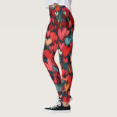 Valentine’s Day Leggings – Romantic Heart Pattern  レギンス (左)