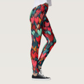 Valentine’s Day Leggings – Romantic Heart Pattern  レギンス (右)