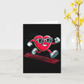 Valentine’s Day Love Heart Runner Track Running  カード (黄色い花)