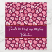 Valentine’s Day Love Hearts. Sweet and Glossy Hea ワインラベル (シングルラベル)