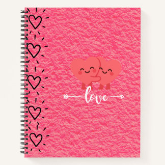 Valentine’s Day Love Notebook – Pink Hearts Design ノートブック