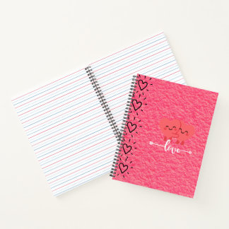 Valentine’s Day Love Notebook – Pink Hearts Design ノートブック