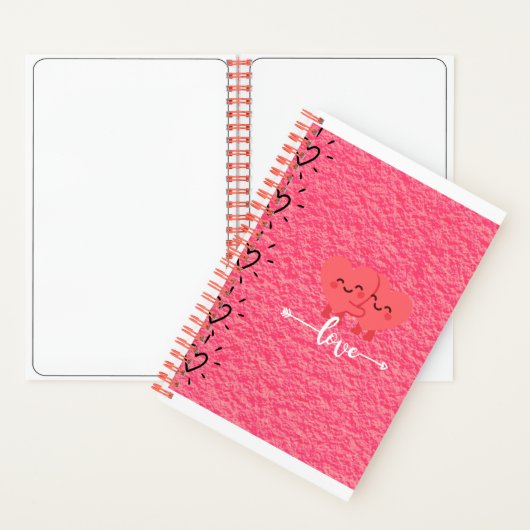 Valentine’s Day Love Sketch Notebook – Pink Hearts ノートブック (内側)