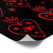 Valentine’s Day Mexican Milagro Gothic Goth Sacred ポスター (角)