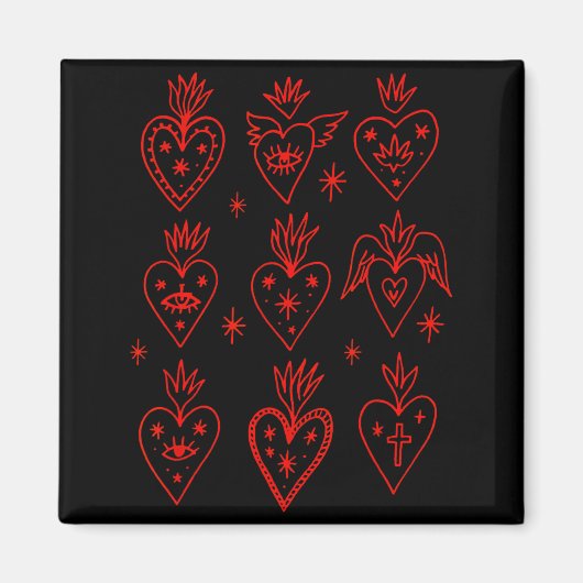 Valentine’s Day Mexican Milagro Gothic Goth Sacred マグネット (正面)
