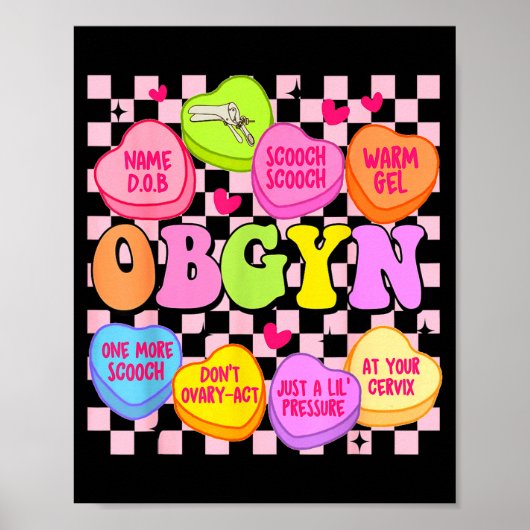 Valentine’s Day Obgyn Nurse Gynaecology Gynaecolog ポスター (正面)