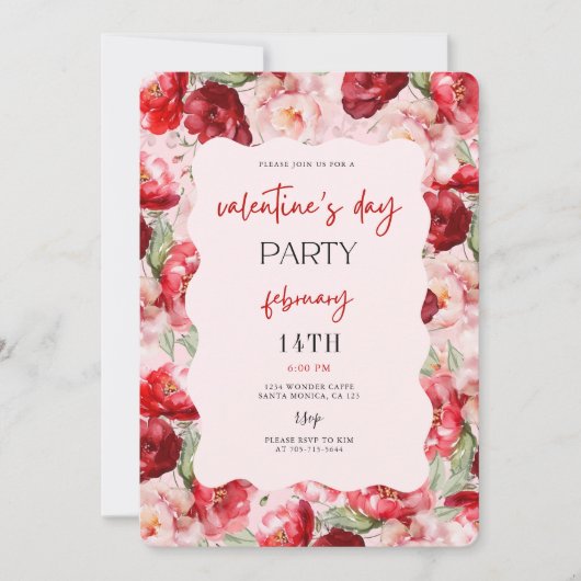Valentine’s Day Party Invitation 招待状 (正面)