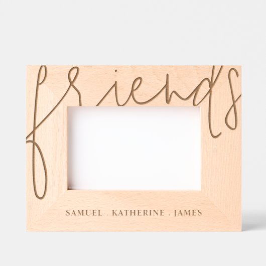 Valentine’s Day Personalized Best Friends Wooden レーザー彫刻フレーム (正面)