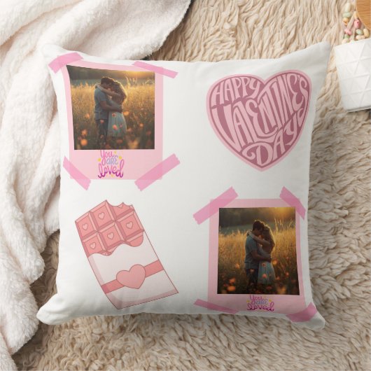 Valentine’s Day Personalized Throw Pillow クッション (ブランケット)