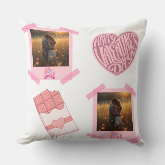 Valentine’s Day Personalized Throw Pillow クッション (正面)