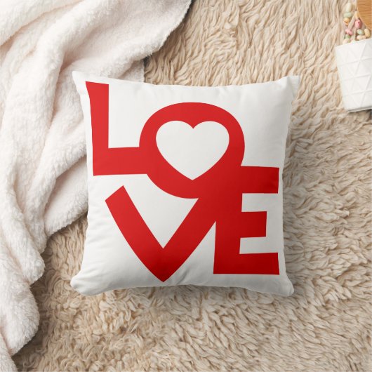 Valentine’s Day Pillow – Love & Heart Home Accent クッション (ブランケット)
