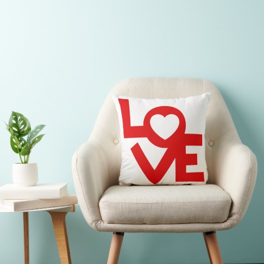 Valentine’s Day Pillow – Love & Heart Home Accent クッション (椅子)