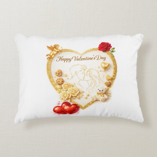 Valentine`s Day Pillow - two loving people アクセントクッション (正面)