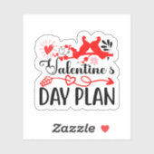 Valentine’s Day Plan Cute Romantic Love Schedule D シール (シート)