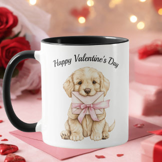 Valentine’s Day Puppy Mug-Cute Dog Valentine Gift マグカップ