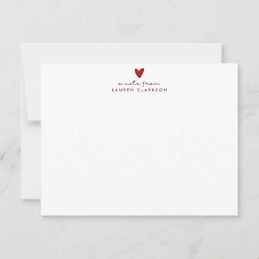 Valentine’s Day Red Heart stationery Note Card 招待状 (正面)